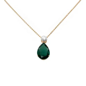 925 Silver Green Drop Pendant
