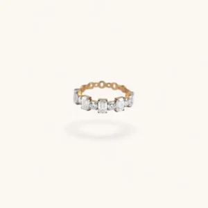 925 Silver Half Emerald Eternity Band