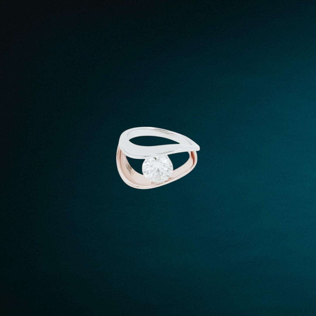 925 Silver Midnight Glow Solitaire Ring - Image 3