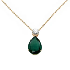 925 Silver Green Drop Pendant