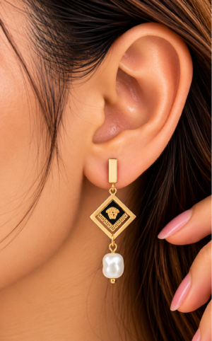 Orneve Perla Quadrata Drop Earrings