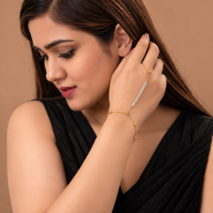 Orneve Éclat Baguette Crystal Hand Harness Bracelet