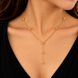Orneve Rosé Fleur Station Pendant Necklace
