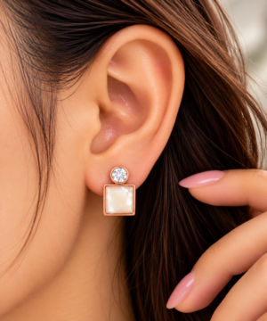 Orneve Céleste Carré Stud Earrings