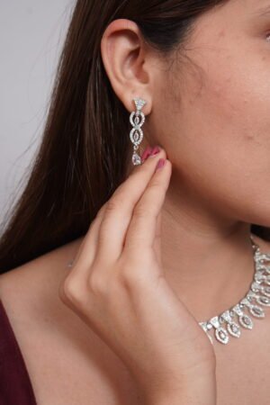Pear Drop American Diamond Earrings