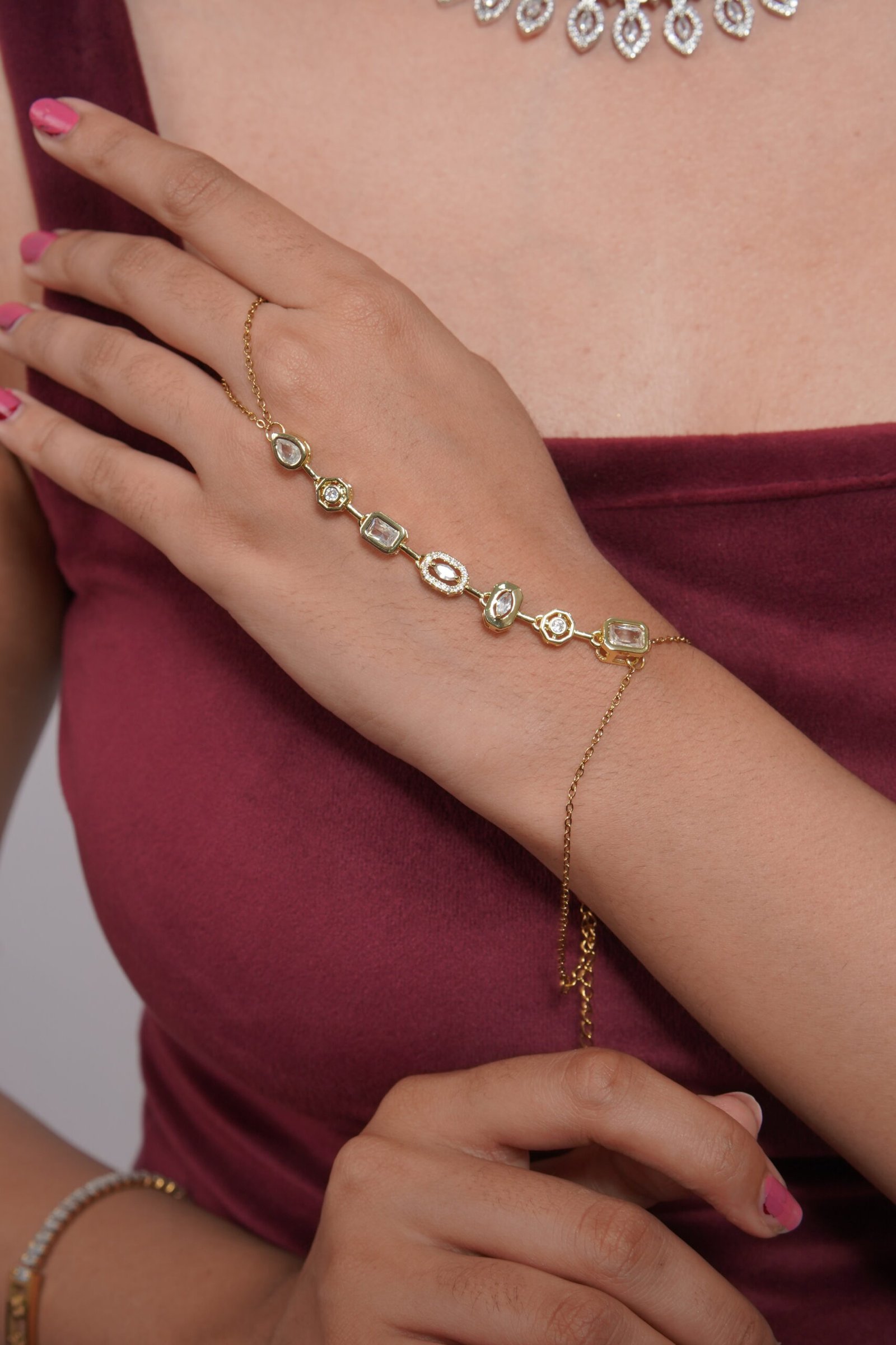 Multi-Shape Geometric Charms Hand Harness