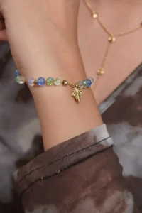 Verdant Multicolored Crystal Charm Bracelet