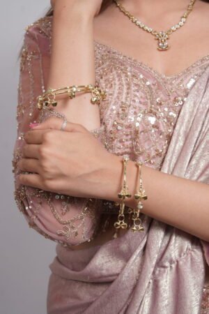 Royal Ghungroo Festive Gold Bangle Kada Set