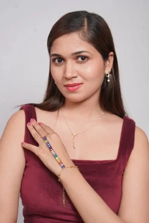 Orneve Prism Éclat Multicolour Crystal Hand Harness Bracelet