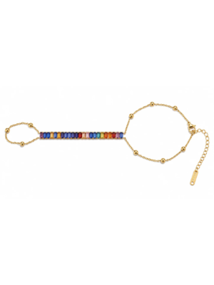 Orneve Prism Éclat Multicolour Crystal Hand Harness Bracelet