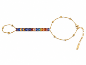 Orneve Prism Éclat Multicolour Crystal Hand Harness Bracelet
