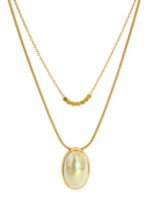 Orneve Étoile Pearl Layered Pendant Necklace